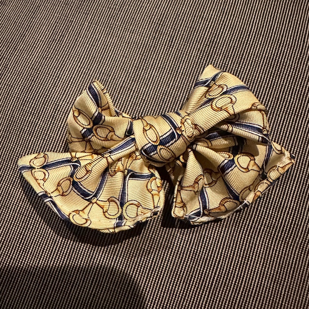 Upcycled silk bow